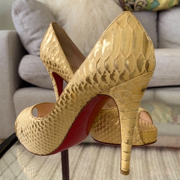 ⭐️AUTHENTIC NWOT Christian Louboutin Python Heel - Picture 2 of 13